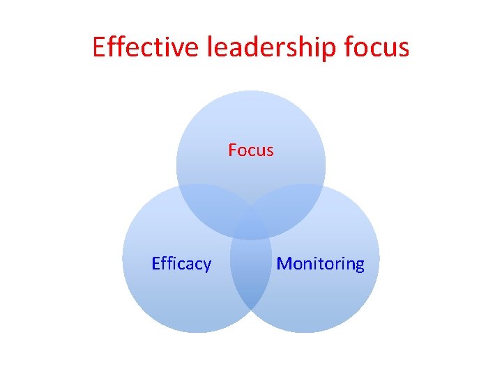 Effective leadership focus Focus Efficacy Monitoring 