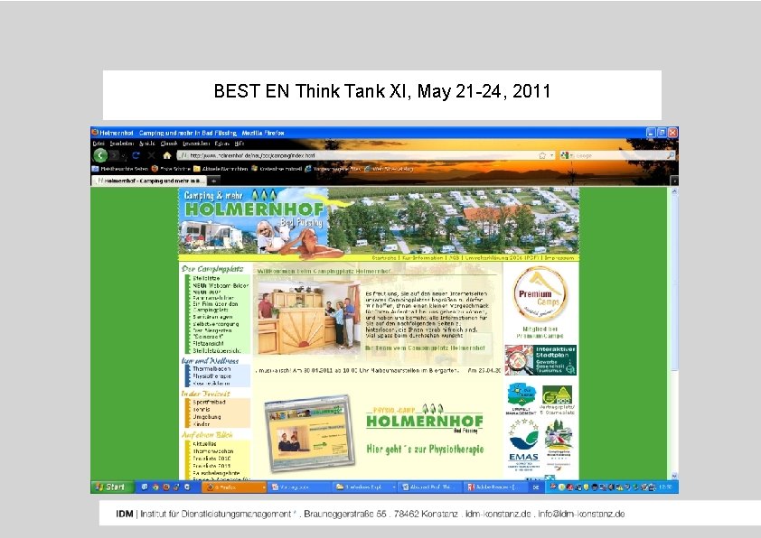 BEST EN Think Tank XI, May 21 -24, 2011 