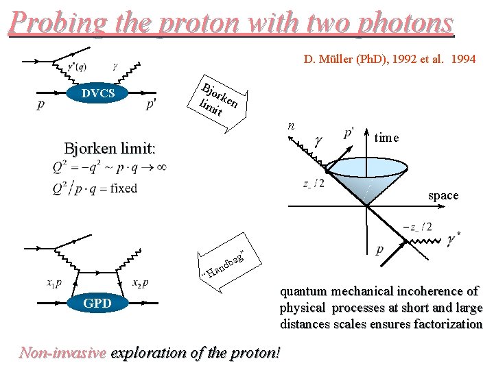 Probing the proton with two photons D. Müller (Ph. D), 1992 et al. 1994