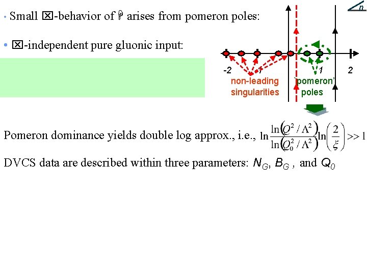  • Small n x-behavior of H arises from pomeron poles: • x-independent pure