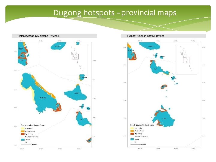 Dugong hotspots – provincial maps 