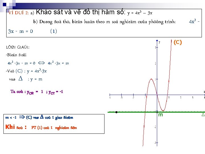 VÍ DUÏ 2: a) Khảo sát và vẽ đồ thị hàm số: y =