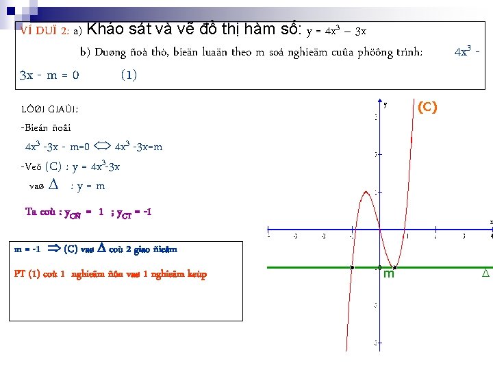 VÍ DUÏ 2: a) Khảo sát và vẽ đồ thị hàm số: y =