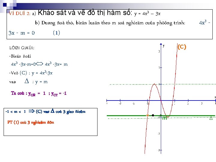 VÍ DUÏ 2: a) Khảo sát và vẽ đồ thị hàm số: y =