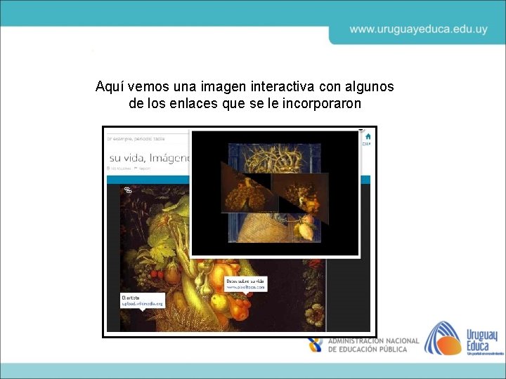 Aquí vemos una imagen interactiva con algunos de los enlaces que se le incorporaron