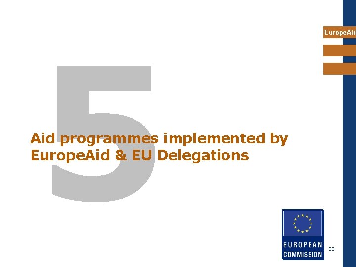 5 Europe. Aid programmes implemented by Europe. Aid & EU Delegations 23 