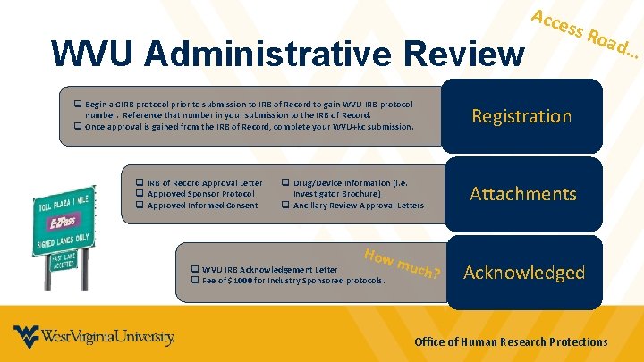 WVU Administrative Review q Begin a CIRB protocol prior to submission to IRB of