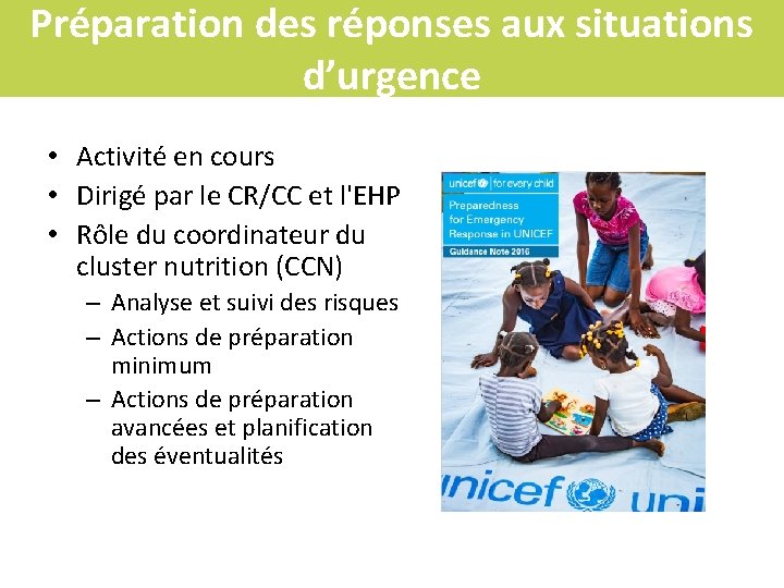 Préparation des réponses aux situations d’urgence • Activité en cours • Dirigé par le