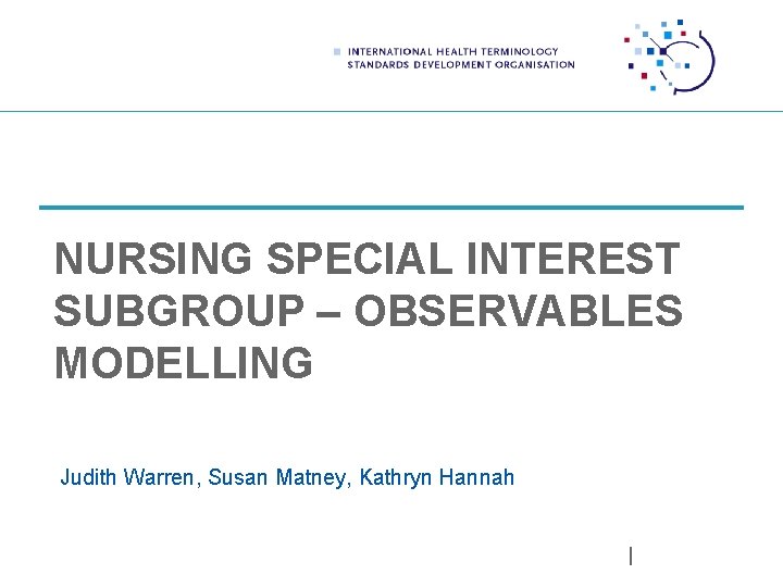 NURSING SPECIAL INTEREST SUBGROUP – OBSERVABLES MODELLING Judith Warren, Susan Matney, Kathryn Hannah 