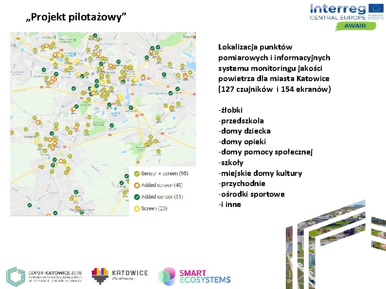 „Projekt pilotażowy” Lokalizacja punktów pomiarowych i informacyjnych systemu monitoringu jakości powietrza dla miasta Katowice