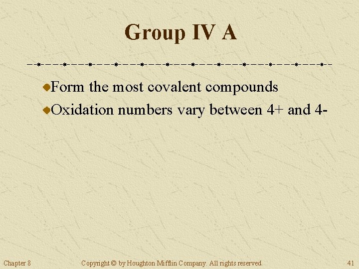 Group IV A Form the most covalent compounds Oxidation numbers vary between 4+ and