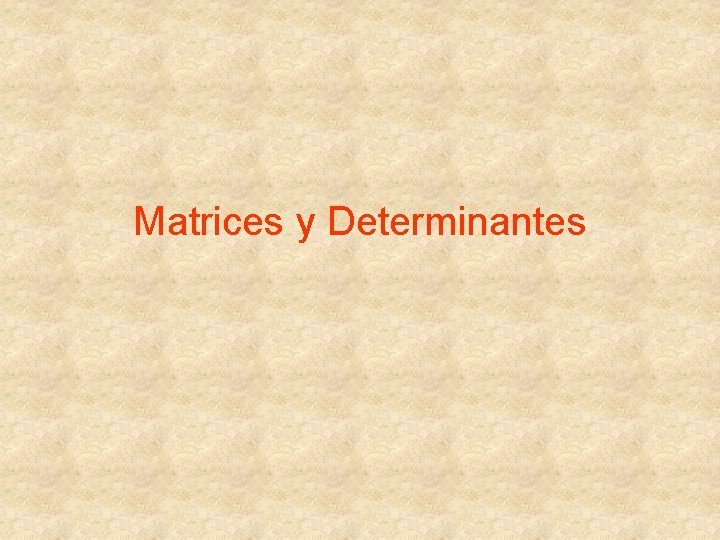 Matrices y Determinantes 