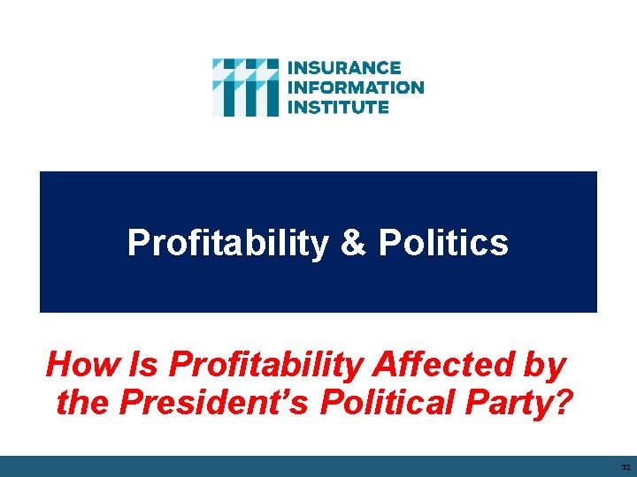 Profitability & Politics How Is Profitability Affected by the President’s Political Party? 32 