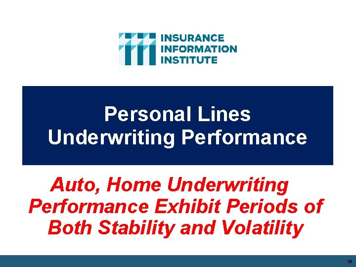 Personal Lines Underwriting Performance Auto, Home Underwriting Performance Exhibit Periods of Both Stability and