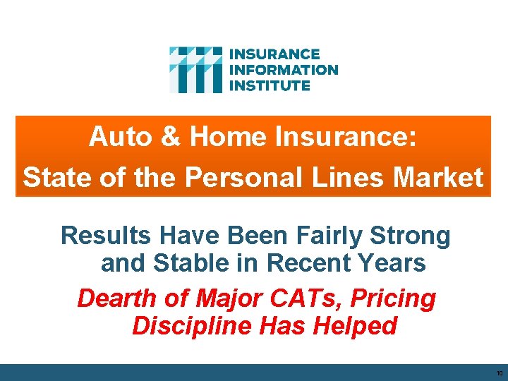 Auto & Home Insurance: State of the Personal Lines Market Results Have Been Fairly