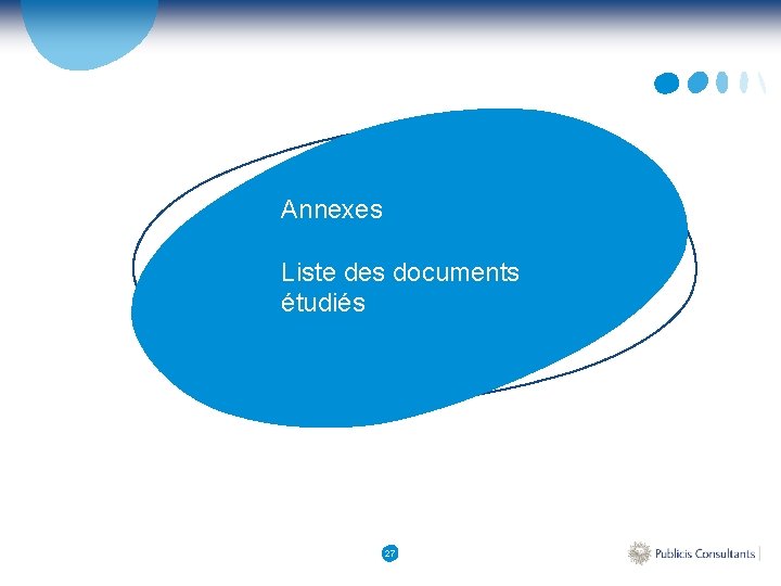 Annexes Liste des documents étudiés 27 