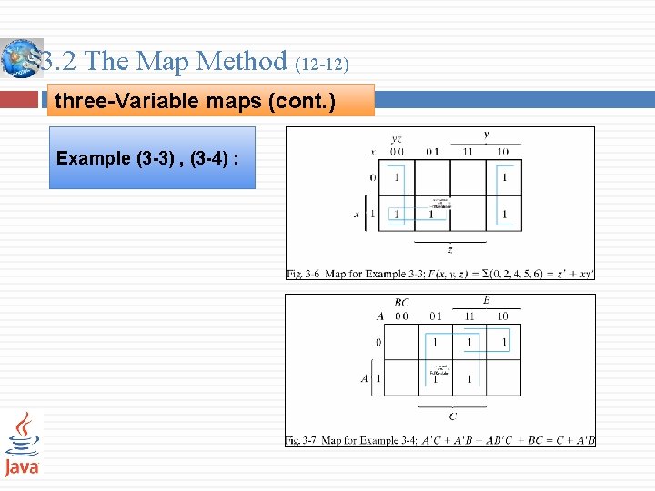 3. 2 The Map Method (12 -12) three-Variable maps (cont. ) Example (3 -3)