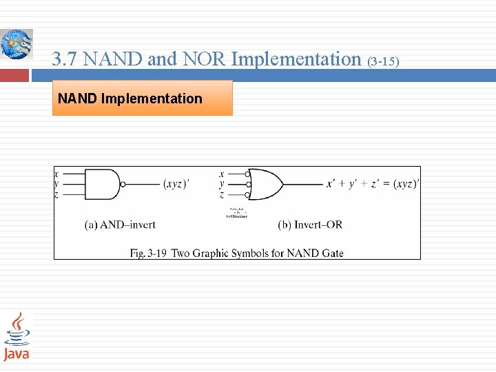 3. 7 NAND and NOR Implementation (3 -15) NAND Implementation 