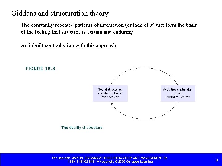 Giddens and structuration theory The constantly repeated patterns of interaction (or lack of it)