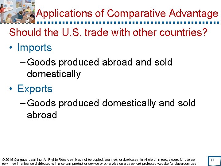 Applications of Comparative Advantage Should the U. S. trade with other countries? • Imports