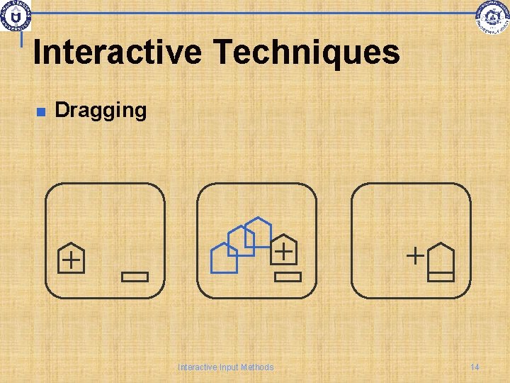 Interactive Techniques Dragging Interactive Input Methods 14 