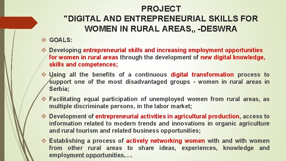 PROJECT DIGITAL AND ENTREPRENEURIAL SKILLS FOR WOMEN IN