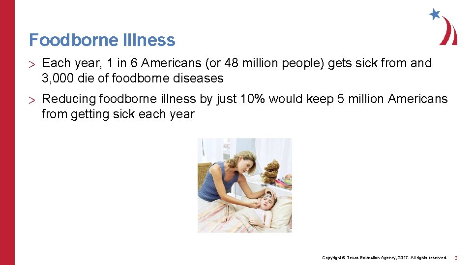 Foodborne Illness > Each year, 1 in 6 Americans (or 48 million people) gets