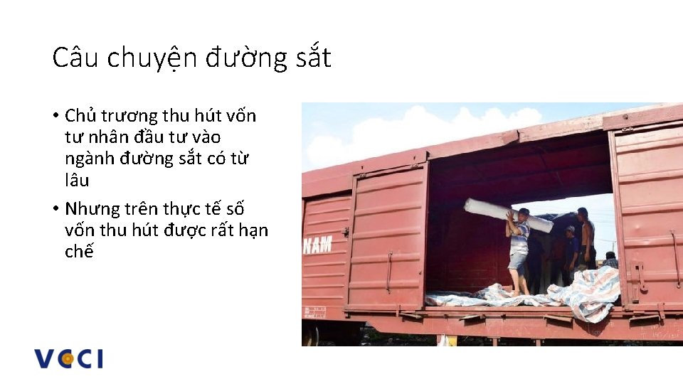 Câu chuyện đường sắt • Chủ trương thu hút vốn tư nhân đầu tư