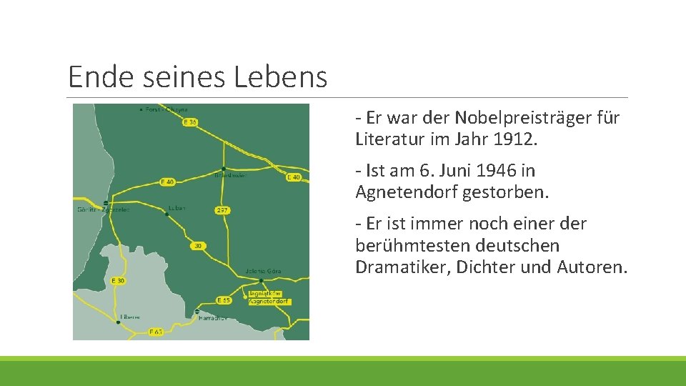 Ende seines Lebens - Er war der Nobelpreisträger für Literatur im Jahr 1912. -