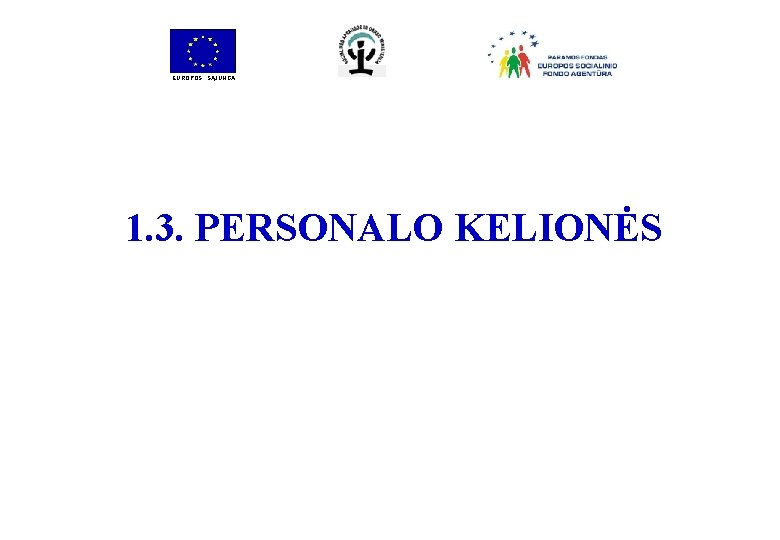 EUROPOS SĄJUNGA 1. 3. PERSONALO KELIONĖS 