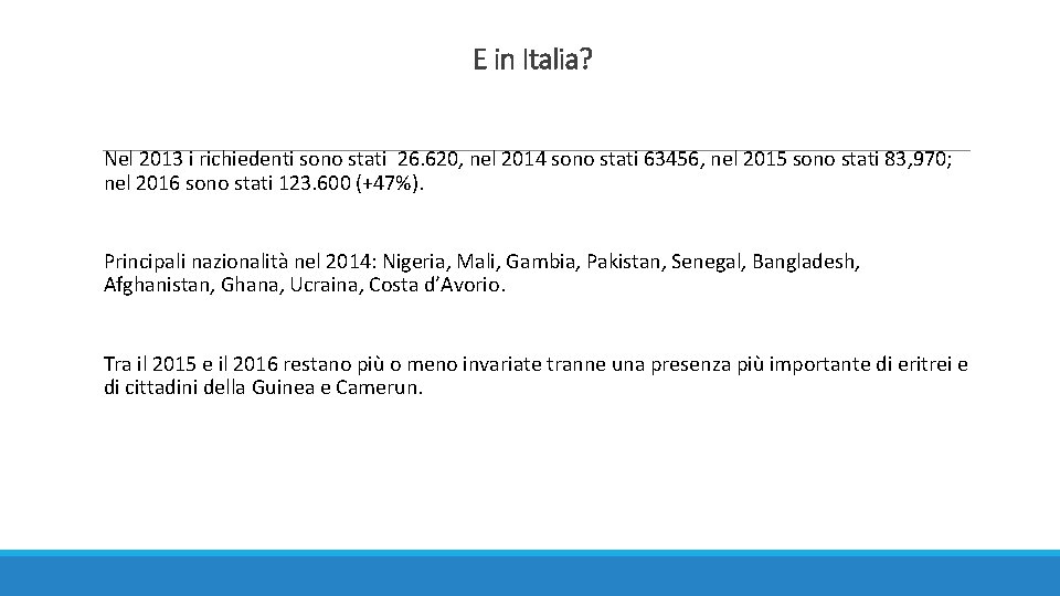 E in Italia? Nel 2013 i richiedenti sono stati 26. 620, nel 2014 sono