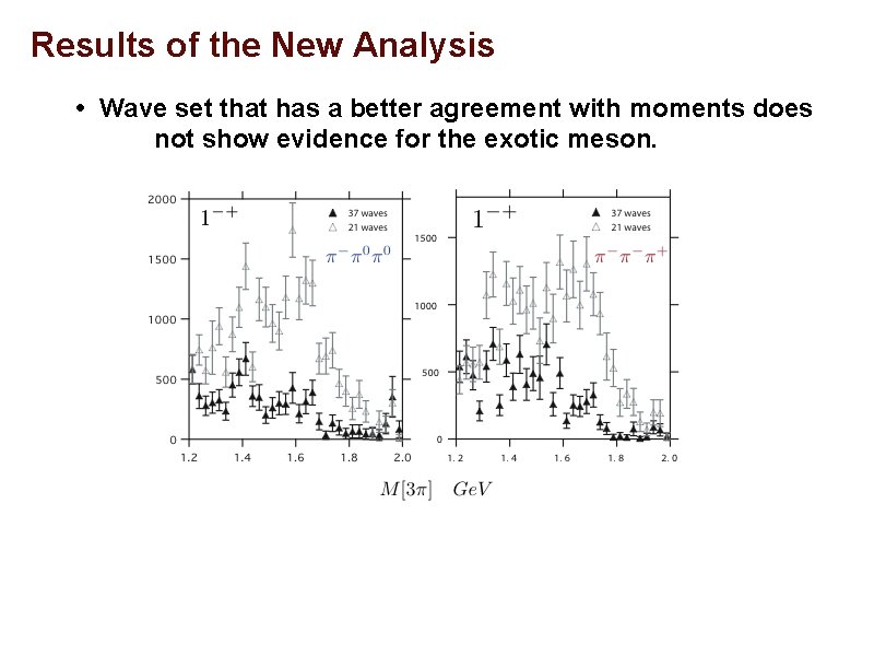Results of the New Analysis • Wave set that has a better agreement with