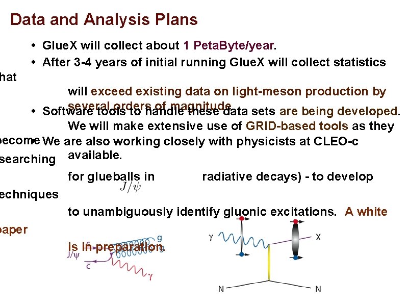 Data and Analysis Plans • Glue. X will collect about 1 Peta. Byte/year. •