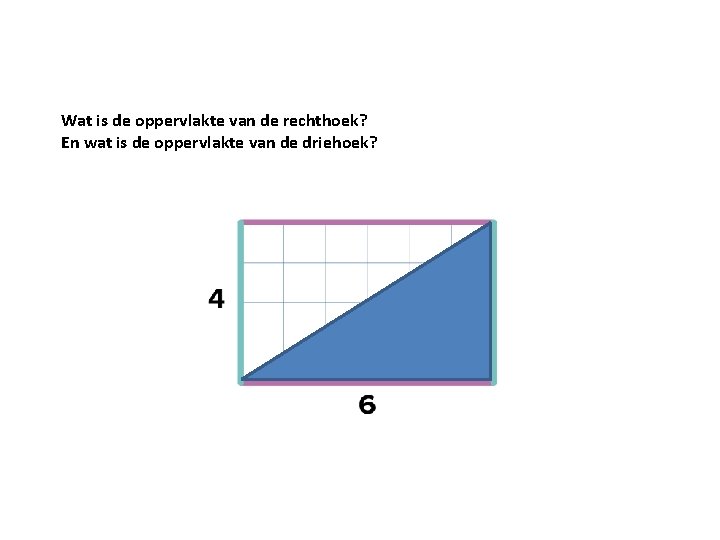 Wat is de oppervlakte van de rechthoek? En wat is de oppervlakte van de