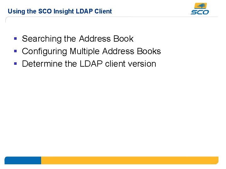 Using the SCO Insight LDAP Client § Searching the Address Book § Configuring Multiple