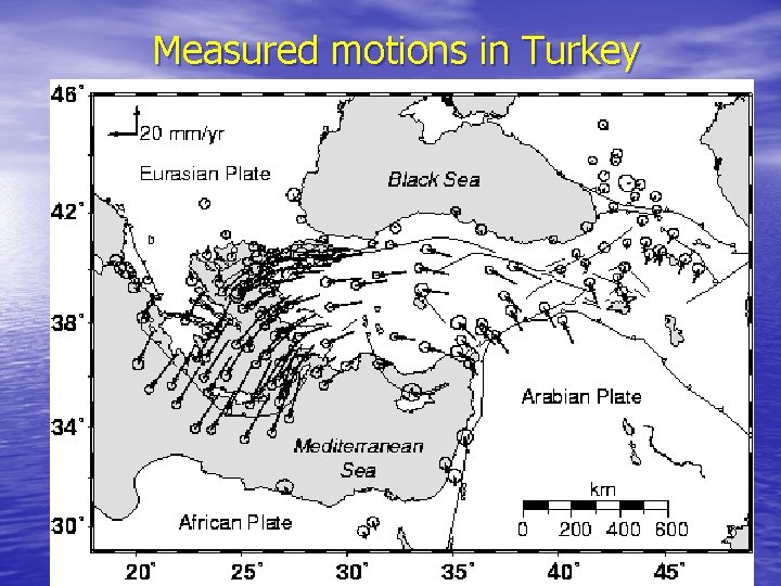 Measured motions in Turkey 