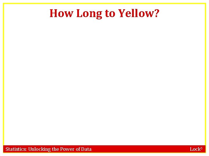How Long to Yellow? Statistics: Unlocking the Power of Data Lock 5 