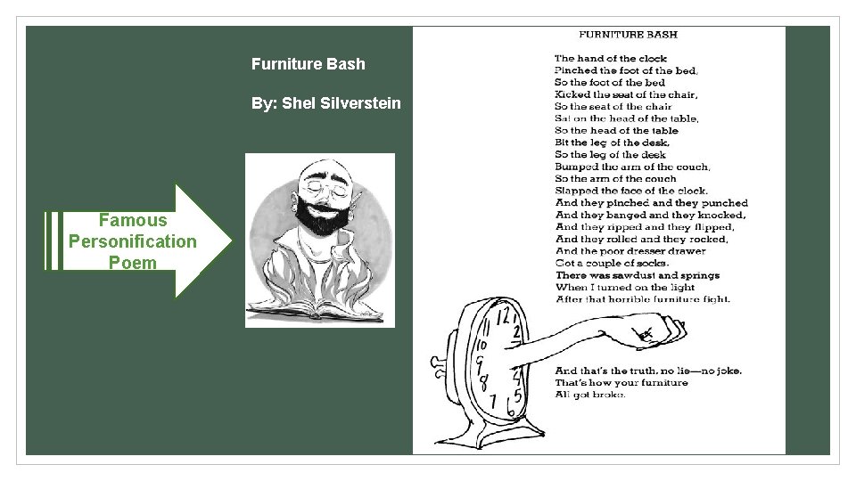 Furniture Bash By: Shel Silverstein Famous Personification Poem 