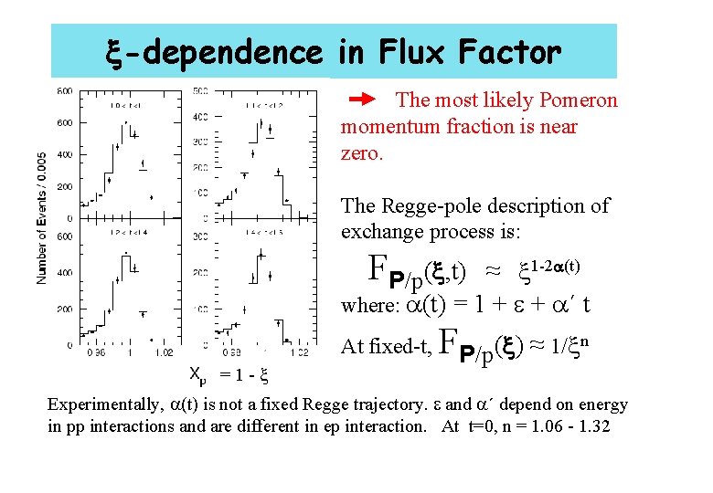  -dependence in Flux Factor The most likely Pomeron momentum fraction is near zero.
