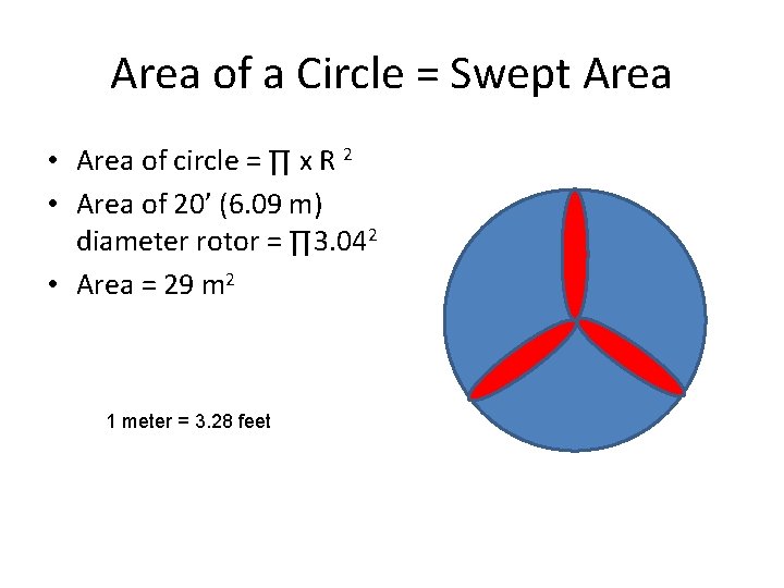 Area of a Circle = Swept Area • Area of circle = ∏ x