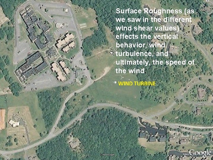 Surface Roughness (as we saw in the different wind shear values) effects the vertical