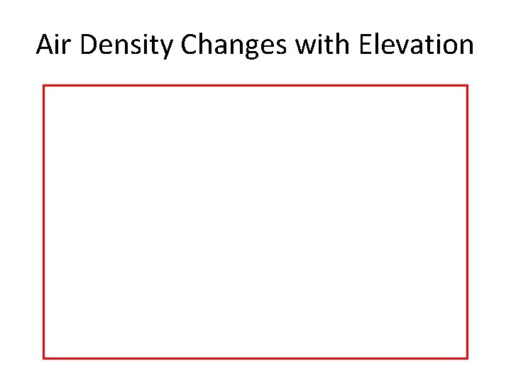 Air Density Changes with Elevation 
