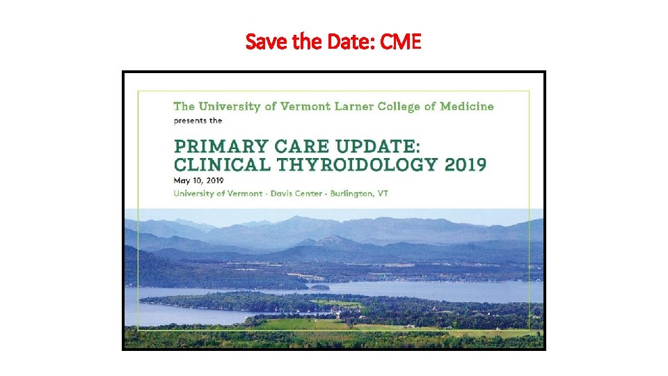 Save the Date: CME 