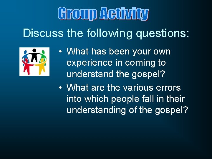 Discuss the following questions: • What has been your own experience in coming to