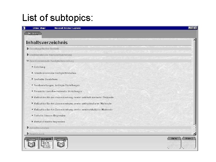List of subtopics: 