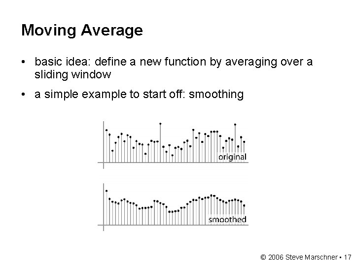 Moving Average • basic idea: define a new function by averaging over a sliding