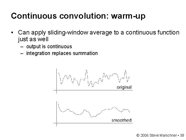 Continuous convolution: warm-up • Can apply sliding-window average to a continuous function just as