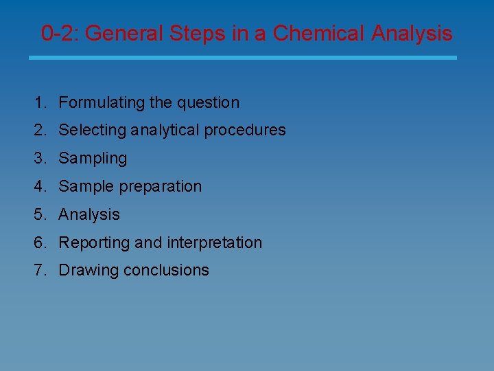 Chapter 0 The Analytical Process Analytical Chemistry Its