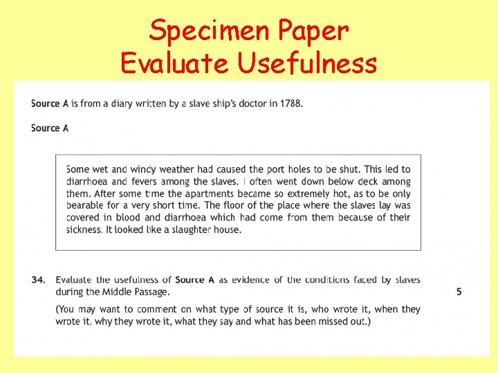 Specimen Paper Evaluate Usefulness 