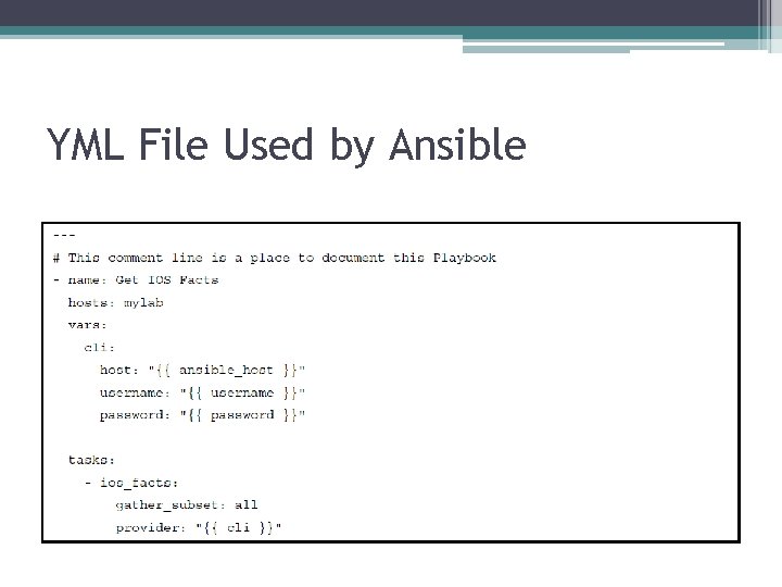 YML File Used by Ansible 